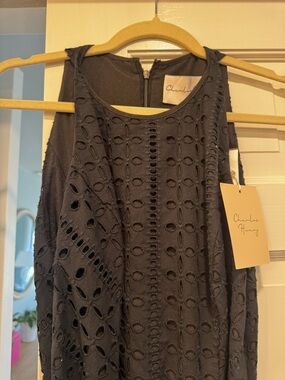 Black Eyelet Midi Dress | NWT Size S